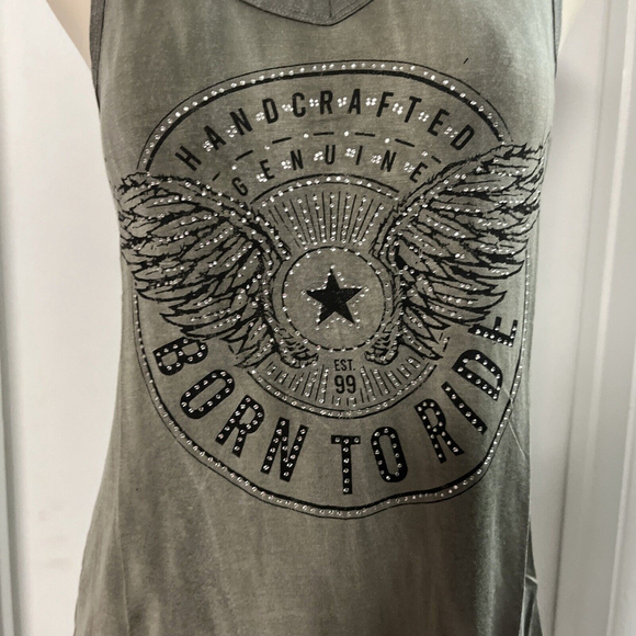NWT  women’s Vneck Tank Open Back By Liberty Wear biker - Picture 3 of 12